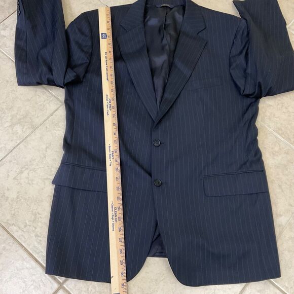Brooks Brothers wool Blazer Mens 43R Black Chalk Stripe Pinstripe Sport Coat USA - Picture 6 of 14